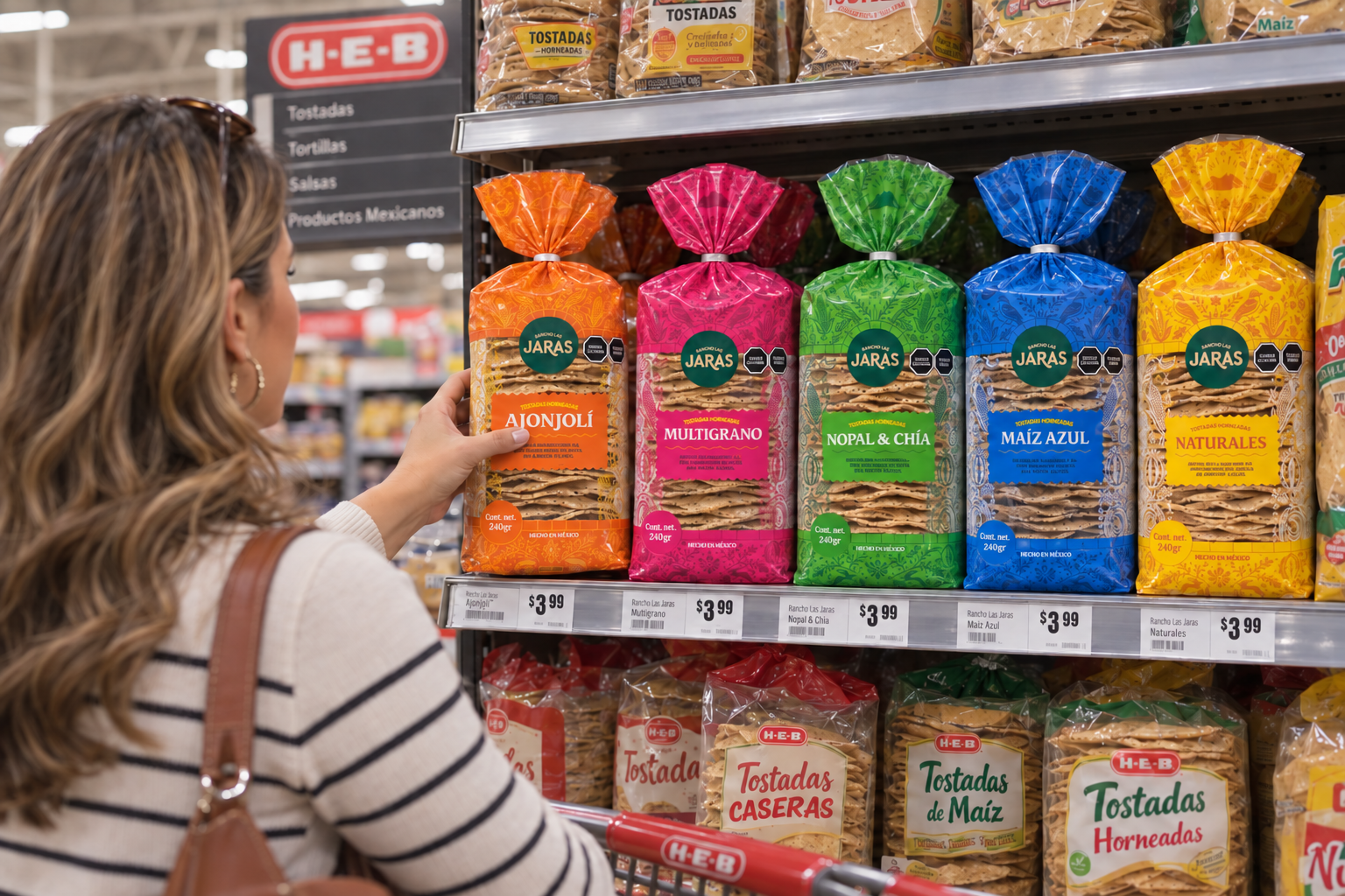 Anaquel de supermercado con productos disponibles para venta
